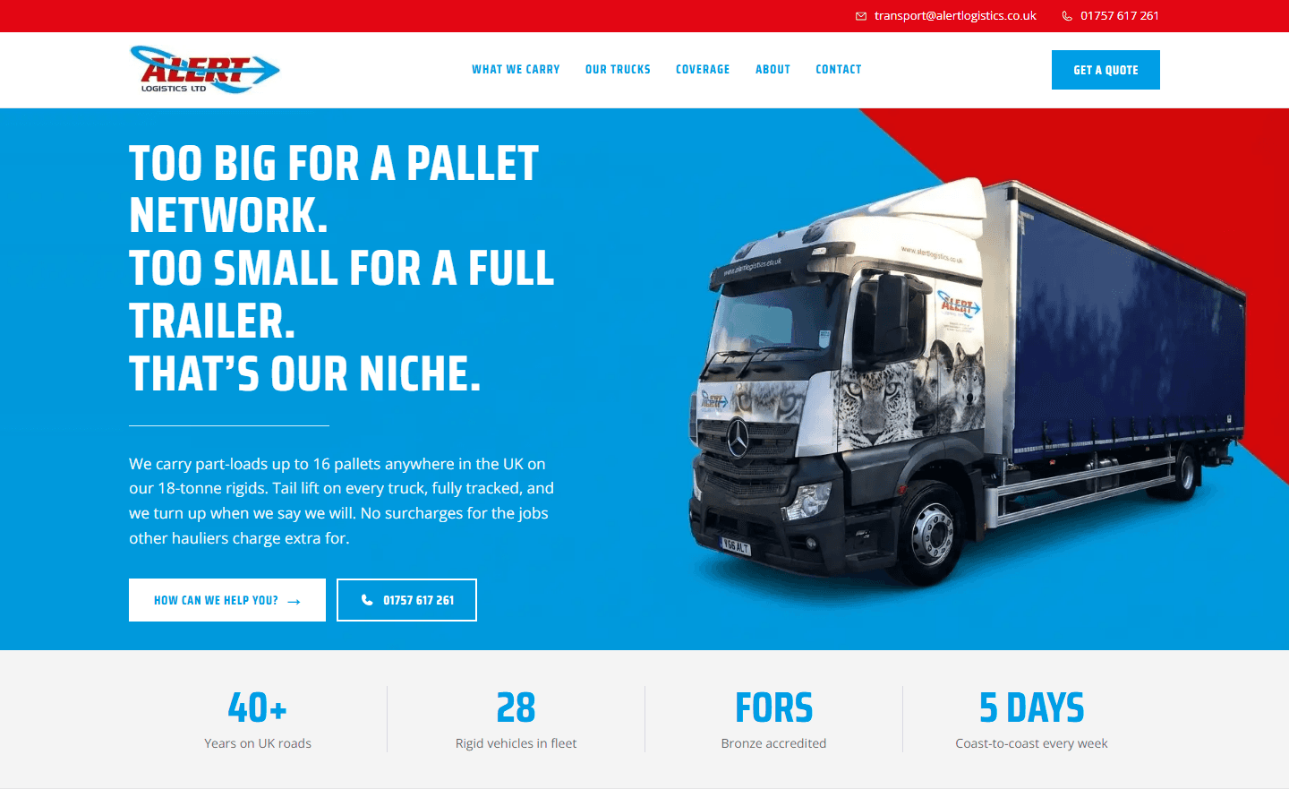 Alert Logistics website