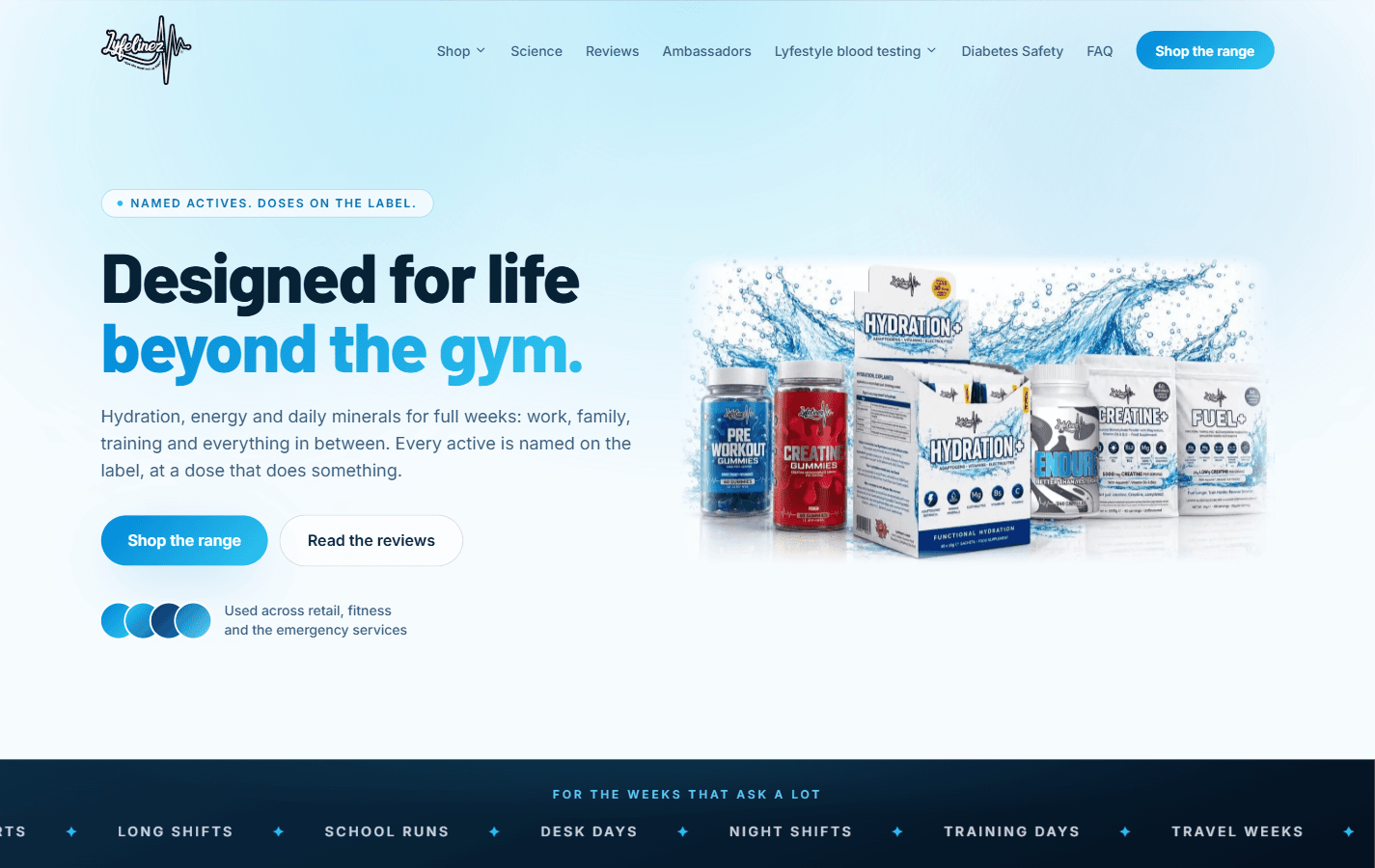 Lyfelinez sports nutrition website